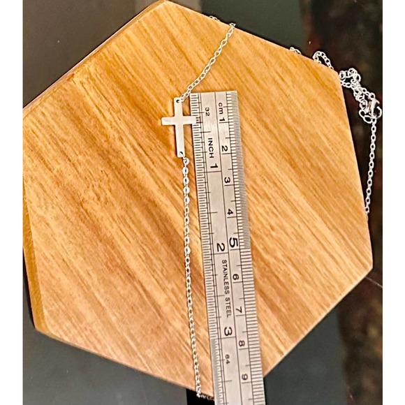 Minimalist Stainless Steel Cross Pendant Necklace - Picture 3 of 6